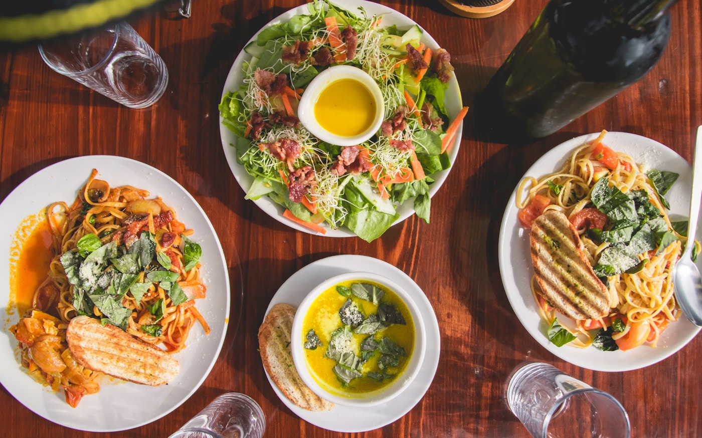 Beautiful spread of vegetarian dishes